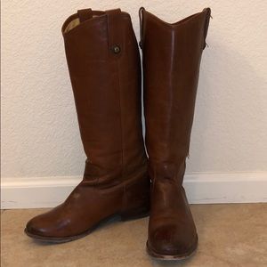 Frye Melissa Button Boot in Cognac